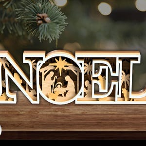 Multilayer Noel Nativity Scene Laser Cut, Nativity Scene Laser Cut, Noel SVG, Wooden Table Decoration, Laser Cut File, Xtool, Glowforge image 2