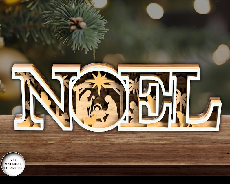 Multilayer Noel Nativity Scene Laser Cut, Nativity Scene Laser Cut, Noel SVG, Wooden Table Decoration, Laser Cut File, Xtool, Glowforge image 2