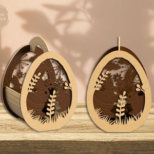 Osterhase Eierkorb Laser Cut, Ei Schüssel SVG-Datei, Ostern Geschenkkorb, Ei Halter Laserdatei, Instant Download, Xtool, Glowforge