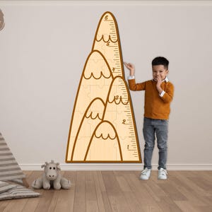 Mountains Growth Chart Laser Cut, Nursery Height Chart, Children Room Decor, Kids Growth Ruler, Xtool, Glowforge
