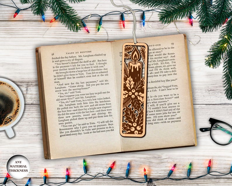Winter Bookmarks Laser Cut Bundle, Christmas Bookmark SVG, Bookmark ...