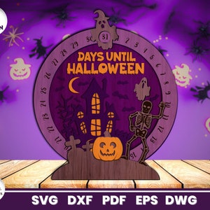 Halloween Countdown Laser Cut, SVG File for Glowforge, Countdown Calendar, Countdown Chart, Cricut, Vector, Instant Download
