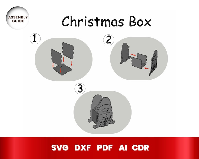 Christmas Gift Box Laser Cut, Bottle Box SVG Bundle for