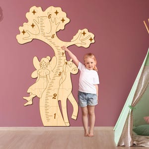 Fairy Tree Growth Chart Laser Cut, Nursery Growth Chart, Children Room Decor, Kids Growth Ruler, Xtool, Glowforge