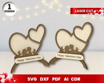 Valentines Frame Laser Cut, SVG Bundle for Glowforge, Valentines Day, Cricut, Vector, Instant Download