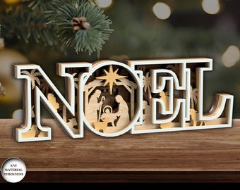 Multilayer Noel Nativity Scene Laser Cut, Nativity Scene Laser Cut, Noel SVG, Wooden Table Decoration, Laser Cut File, Xtool, Glowforge
