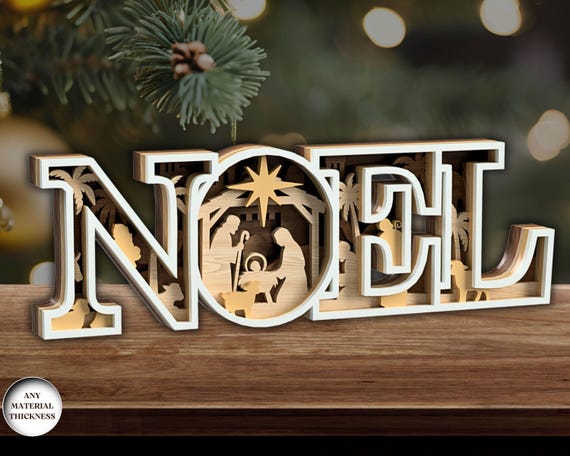 Multilayer Noel Nativity Scene Laser Cut, Nativity Scene Laser Cut, Noel SVG, Wooden Table Decoration, Laser Cut File, Xtool, Glowforge
