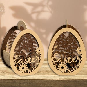 Cesto per uova di Pasqua tagliato al laser, file SVG per ciotola per uova, cesto regalo di Pasqua, file laser per portauova, download immediato, Xtool, Glowforge