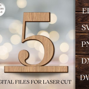 Houten bruiloft tafelnummers voor lasergesneden, digitale downloadbestanden, png, svg, eps, dxf, dwg