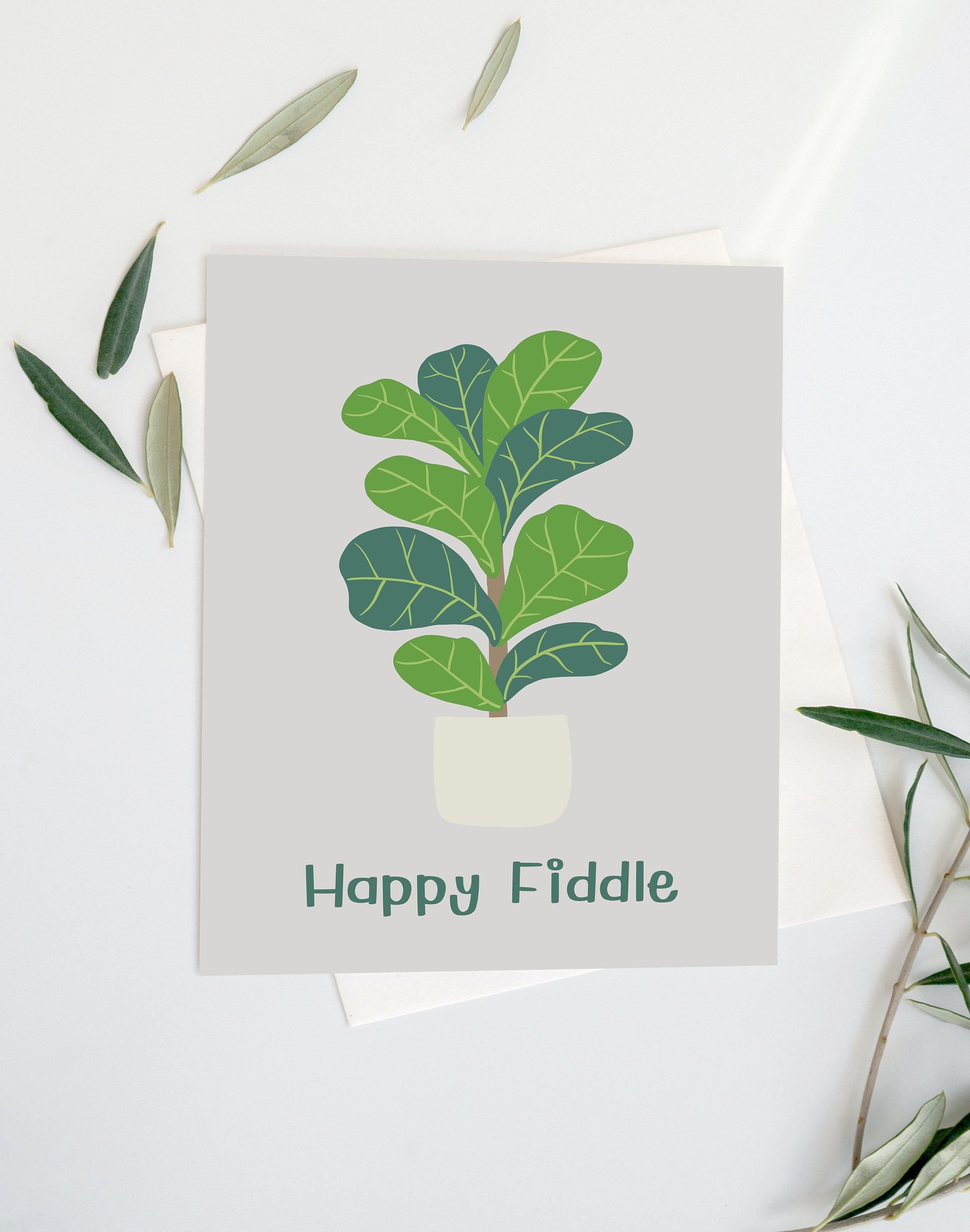 Happy Fiddle Fiddle Leaf Fig Digital Download Plant Prints Etsy