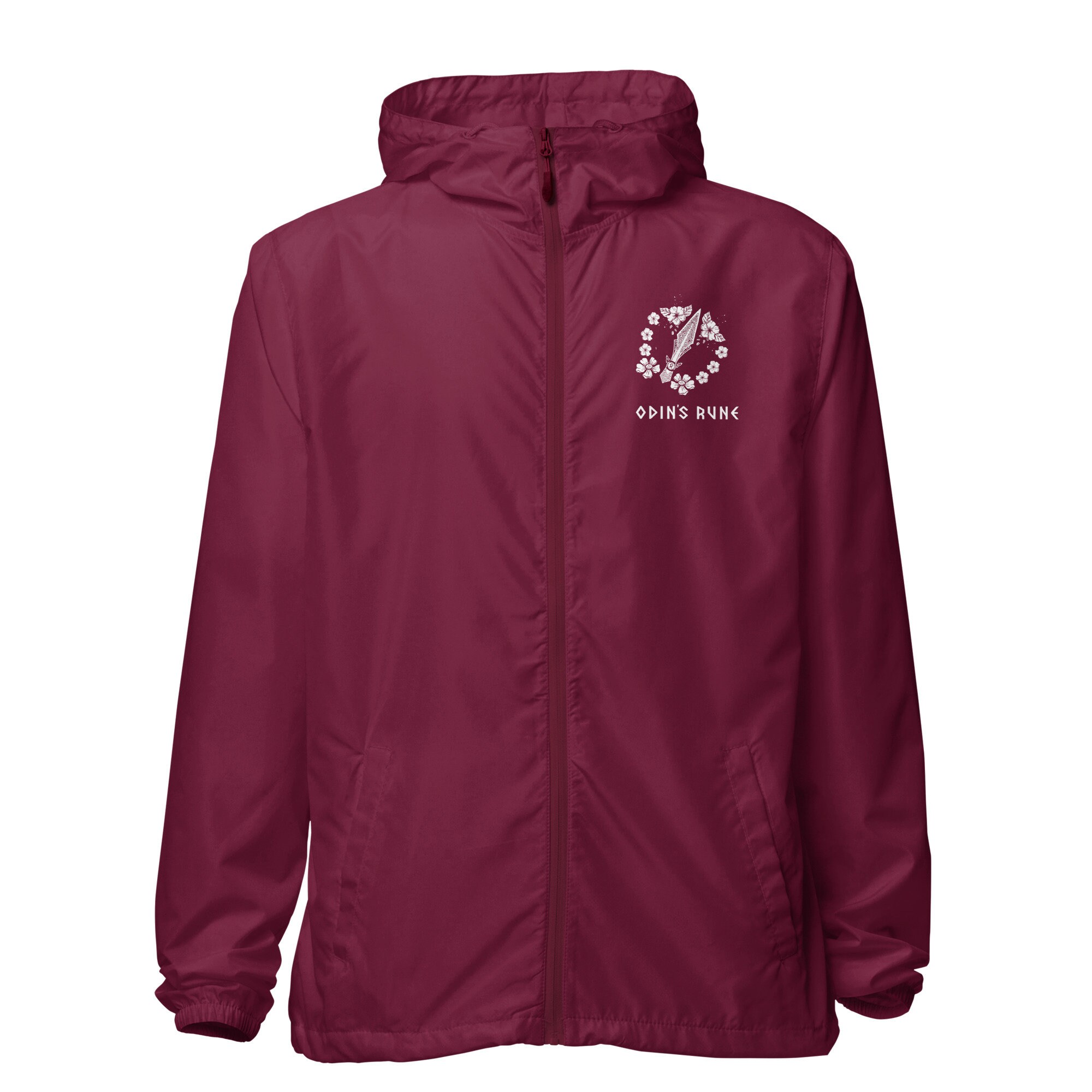 maroon windbreaker