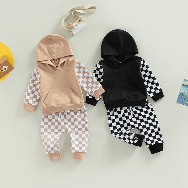 Toddler Boy Checkered Clothes Etsy