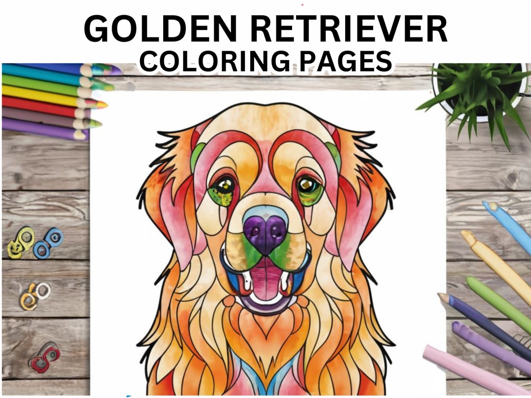 55 Easy Golden Retriever Coloring Pages for Kids, Printable Coloring ...