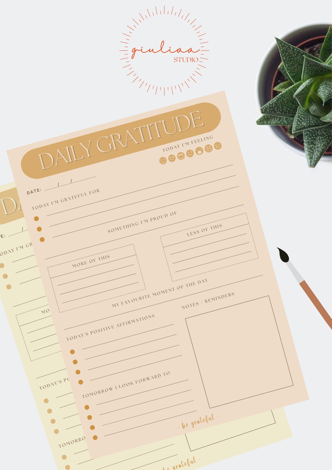 Daily Gratitude Planner "felicità" | Digital Diary | Daily Check in ...