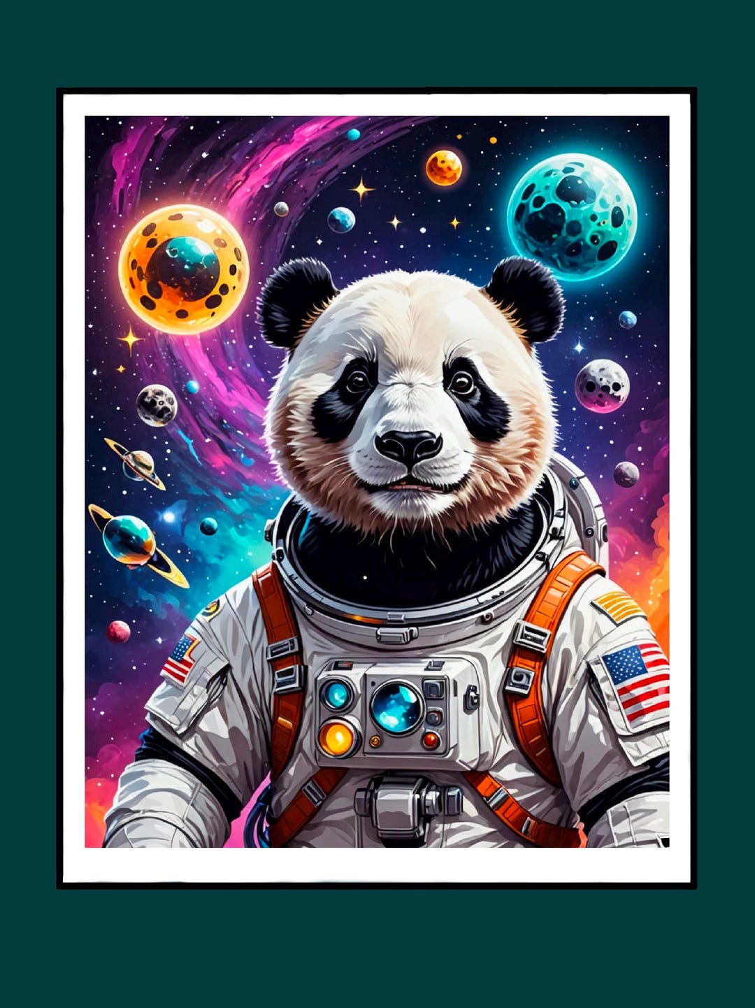 Panda in Space (astronaut) Digital Painting | AI Image - Etsy