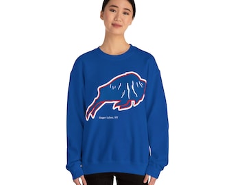 Buffalo love with a heart of the finger lakes!  Finger lakes gift tee,  Bills sweatshirt!