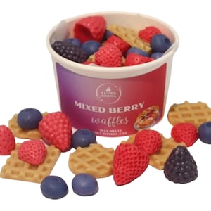 Mixed Berry Waffles Wax Melts, strong scented wax melts, realistic fun shaped wax melts for warmer, gift ideas