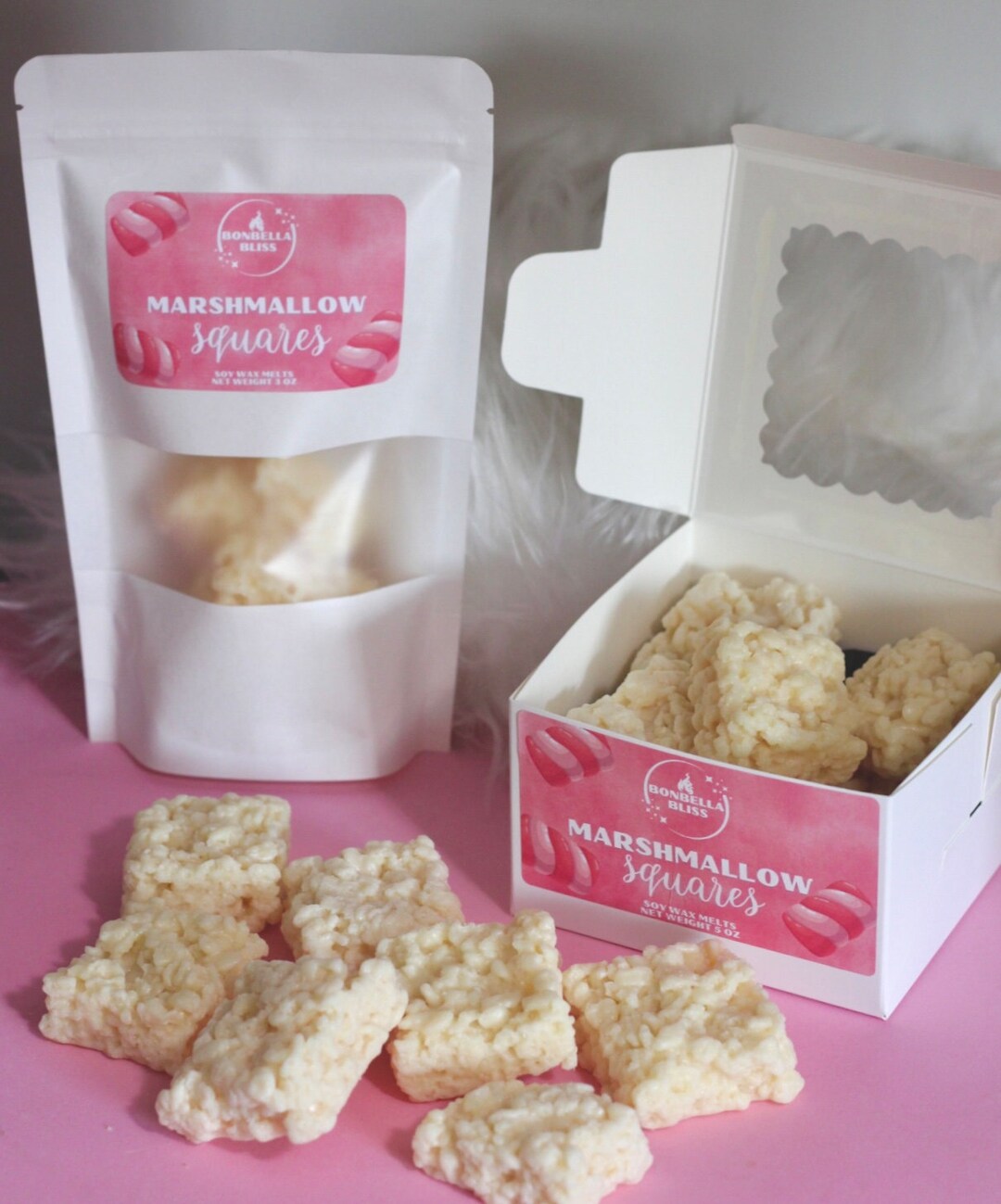 Marshmallow Square Wax Melts, Realistic Wax Melts for Warmer, Birthday