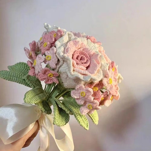 Bride Flower Bouquet Wedding Bouquets Flowers Sets With Pink Etsy