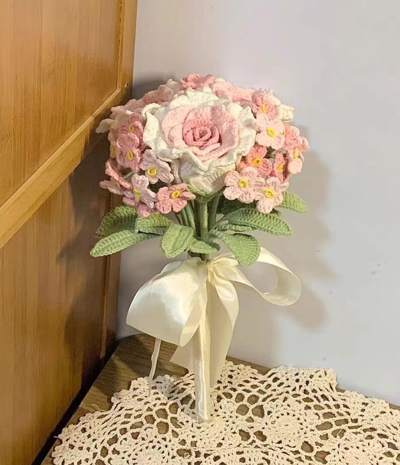 Bride Flower Bouquet Wedding Bouquets Flowers Sets With Pink Etsy