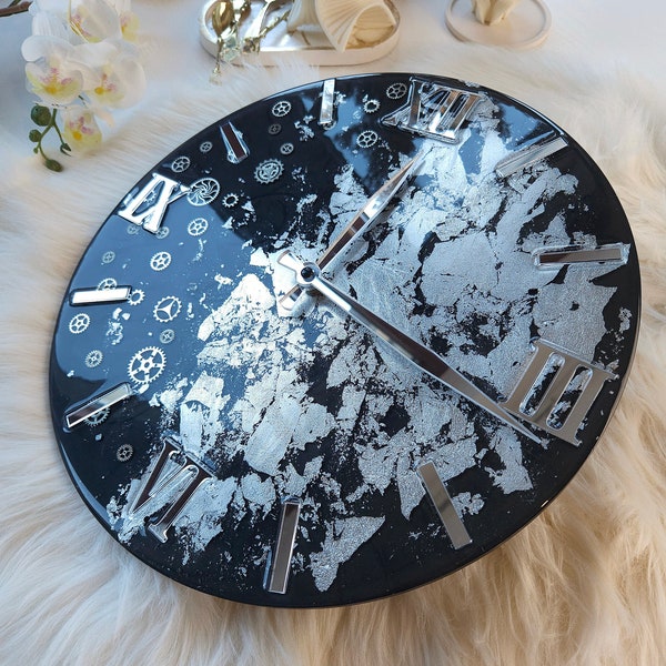 Clock, wall clock, resin clok, Uhr, epoxy clock, Housewarming gift, first home gift, wall art, resin art, personalized home decor