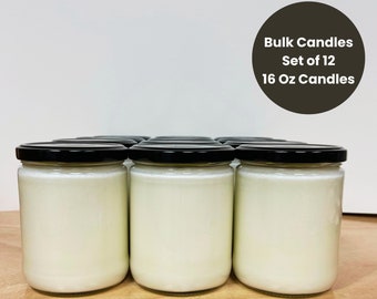 Wholesale Candles - Bulk Candles - Client Gifts - Corporate Gifts - Candle Favors - No Label Wholesale Candles - 12 Pack - 16 Oz Candles