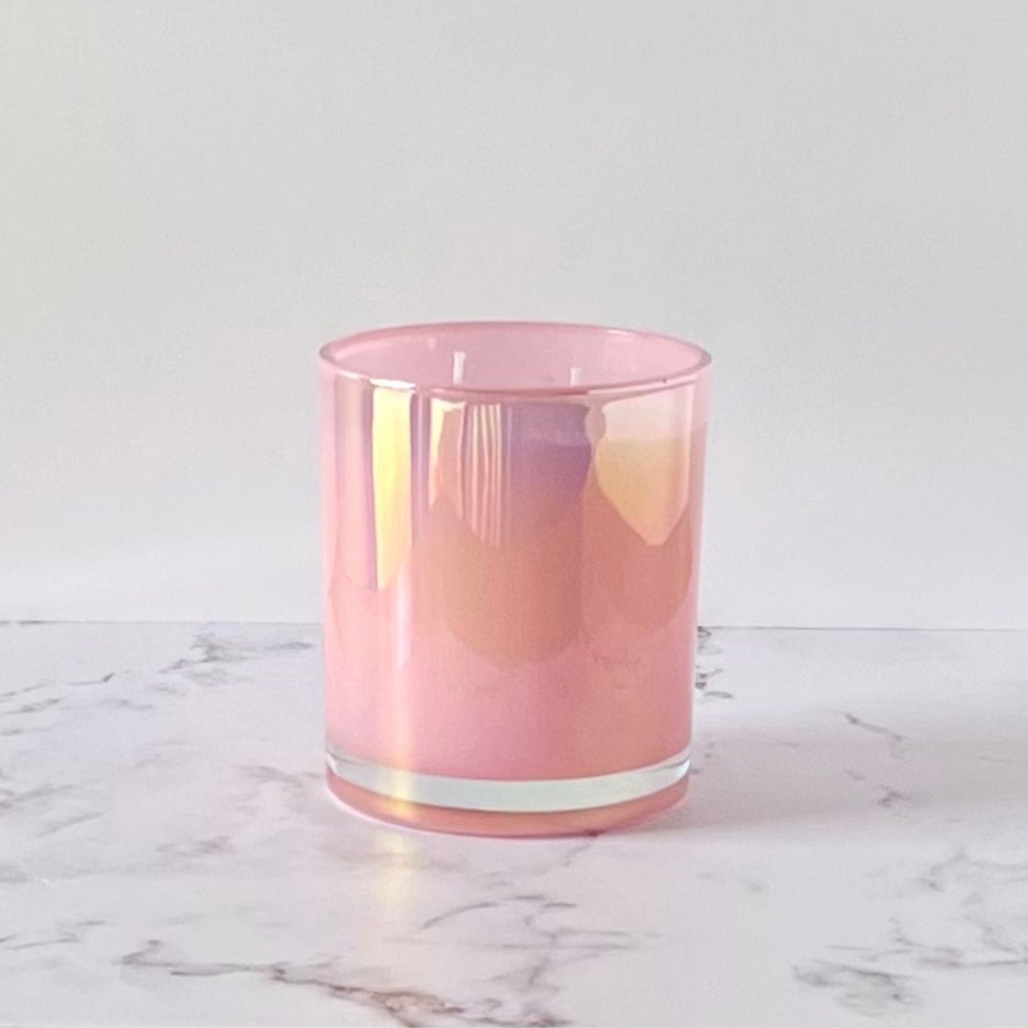 Pink Iridescent Private Label Candles | Handmade Soy Wax Candles | Wholesale Candles | Comes Custom Labeled | Made In USA