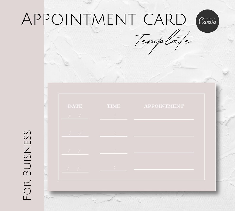Appointment Card Template - Etsy