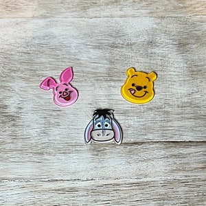 Complete set Winnie de Poeh Flat Back Planar Resin | GLITTER | Knorretje, Iejoor | Haarboogcentrum, sleutelhanger, plakboekversiering