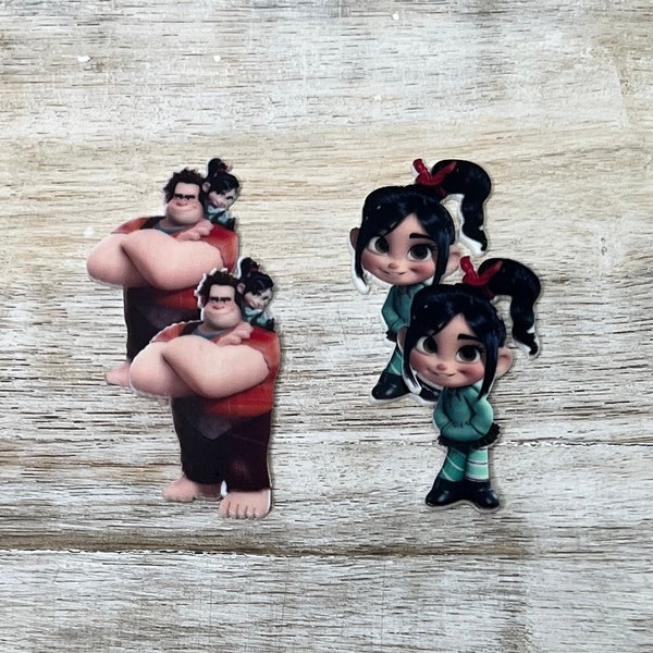 Wreck It Ralph Flat Back Planar Resin | Vanellope von Schweetz | Hair Bow Center, Key Ring, Scrapbook Embellishment