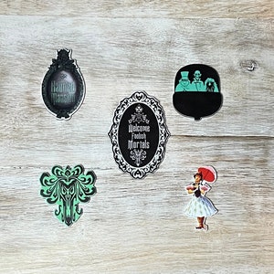 Komplettes Set von Haunted Mansion Attraktion Flat Back Planar Resin | Haarschleife Mitte, Schlüsselanhänger, Scrapbook Verzierung