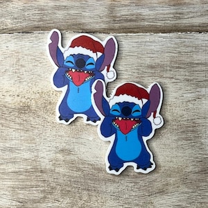 Resina plana com costas retas e ponto Papai Noel | Natal | Centro de laço de cabelo, chaveiro, enfeite para scrapbook