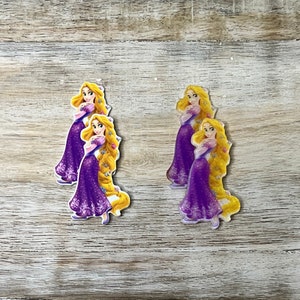 Resina plana emaranhada com parte traseira plana | BRILHO Rapunzel | Centro de laço de cabelo, chaveiro, enfeite de álbum de recortes
