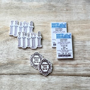 Haunted Mansion attractie platte achterkant vlakke hars | Haarboogcentrum, sleutelhanger, plakboekversiering