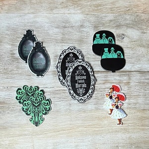 Haunted Mansion attractie platte achterkant vlakke hars | Haarboogcentrum, sleutelhanger, plakboekversiering