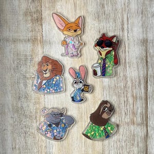 Zootopia Flat Back Acrylic Shaker Resin | Hair Bow Center, Key Ring, Scrapbook Embellishment