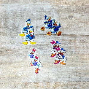 Donald y Daisy Duck Flat Back Planar Resin / Hair Bow Center, Key Ring, Scrapbook Adorno