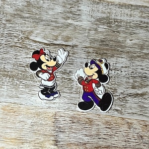 Complete set Cruise Mickey en Minnie Mouse vlakke achterkant hars | Haarelastiekje, sleutelhanger, plakboekversiering