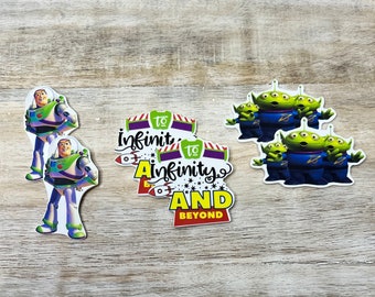 Toy Story Flat Back Planar Resin | To Infinity & Beyond, Buzz Light Year, Aliens | Hair Bow Center, Key Ring, Scrapbook Embellishment