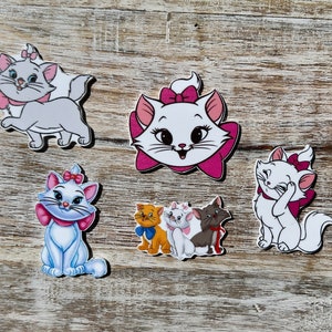 おしゃれキャット フラットバック プラナーレジン | 完全セット | マリー、トゥールーズ、ベルリオーズ | ヘアボウセンター、キーホルダー、スクラップブック装飾