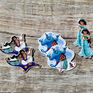 Aladdin platte achterkant vlakke hars | Jasmijn, Genie | Haarboogcentrum, sleutelhanger, plakboekversiering