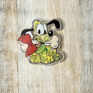 Disney Pluto Acrylic Shakers | Hair Bow Center, Key Ring, Scrapbook Embellishment