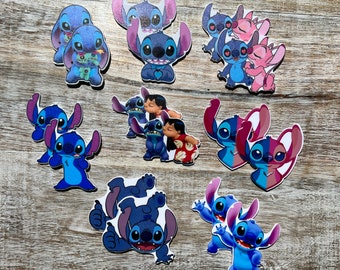 Lilo and Stitch Flat Back Planar Resin | Angel, Scrump | Hair Bow Center, Key Ring, Scrapbook Embellishment