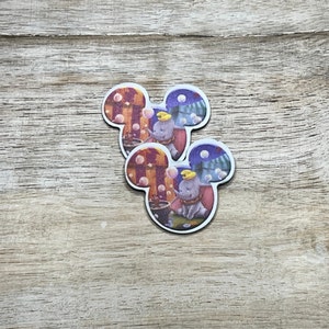 Mickey Head Dumbo platte achterkant hars | Timothy Mouse | Haarelastiekje, sleutelhanger, plakboekversiering