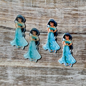 Aladdin Flat Back Planar Resin / Jasmine / GLITTER / Hair Bow Center, Key Ring, Scrapbook Adorno