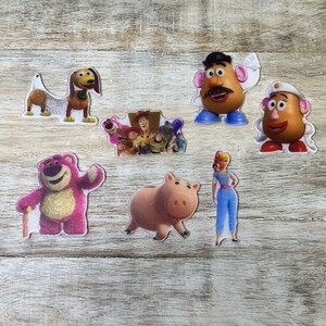 Conjunto completo de resina planar com parte traseira plana de Toy Story | BRILHO | Senhor e Sra. Cabeça de Batata | Centro de laço de cabelo, chaveiro, enfeite de álbum de recortes