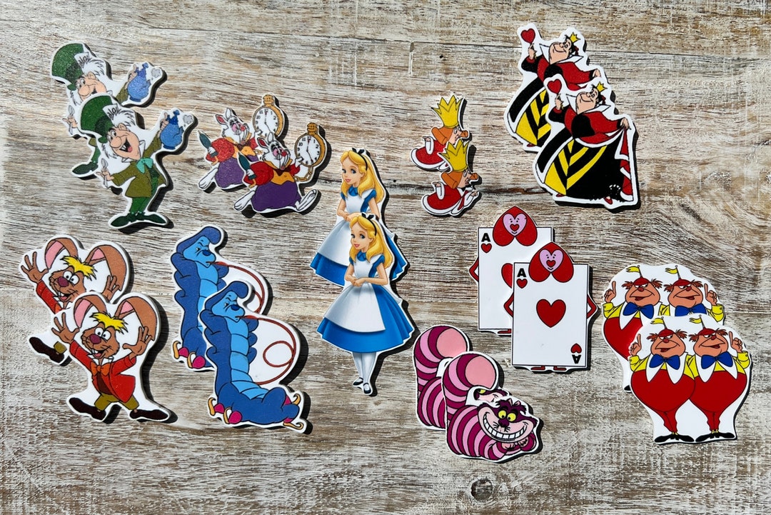 Alice in Wonderland Flat Back Planar Resin | Cheshire Cat, White Rabbit ...
