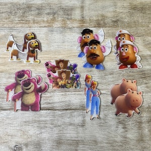 Resina planar com parte traseira plana de Toy Story | BRILHO | Sr. e Sra. Cabeça de Batata, Bo Peep, Hamm | Centro de laço de cabelo, chaveiro, enfeite de álbum de recortes