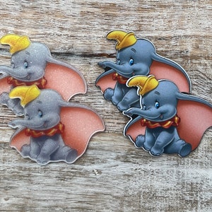 Dumbo Flat Back Planar Resin / GLITTER / Hair Bow Center, Key Ring, Scrapbook Adorno