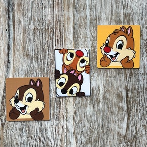 Complete set van Chip and Dale Flat Back Planar Resin | Haarboogcentrum, sleutelhanger, plakboekversiering